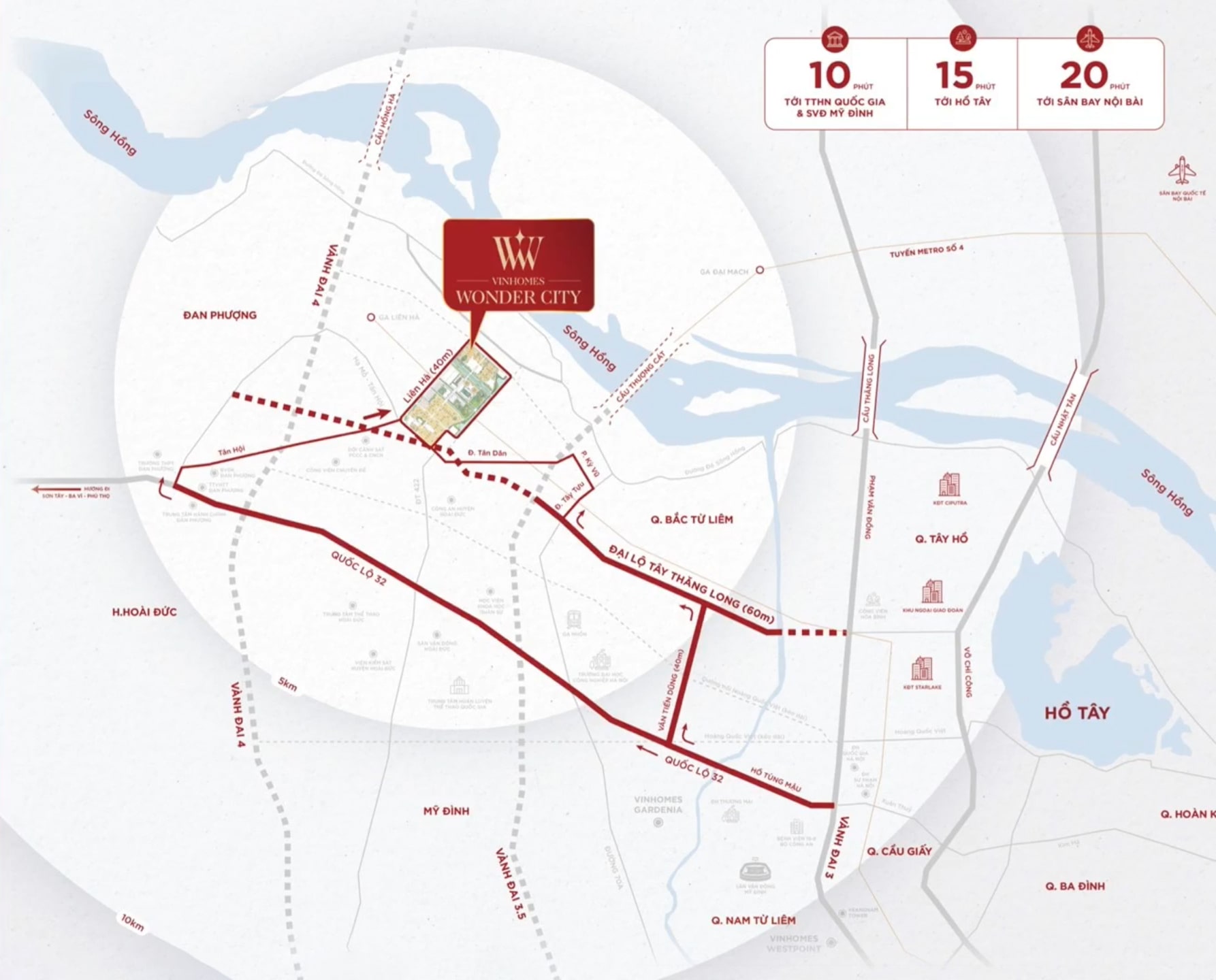 Vị trí dự án Vinhomes Đan Phượng Vị trí dự án Vinhomes Đan Phượng