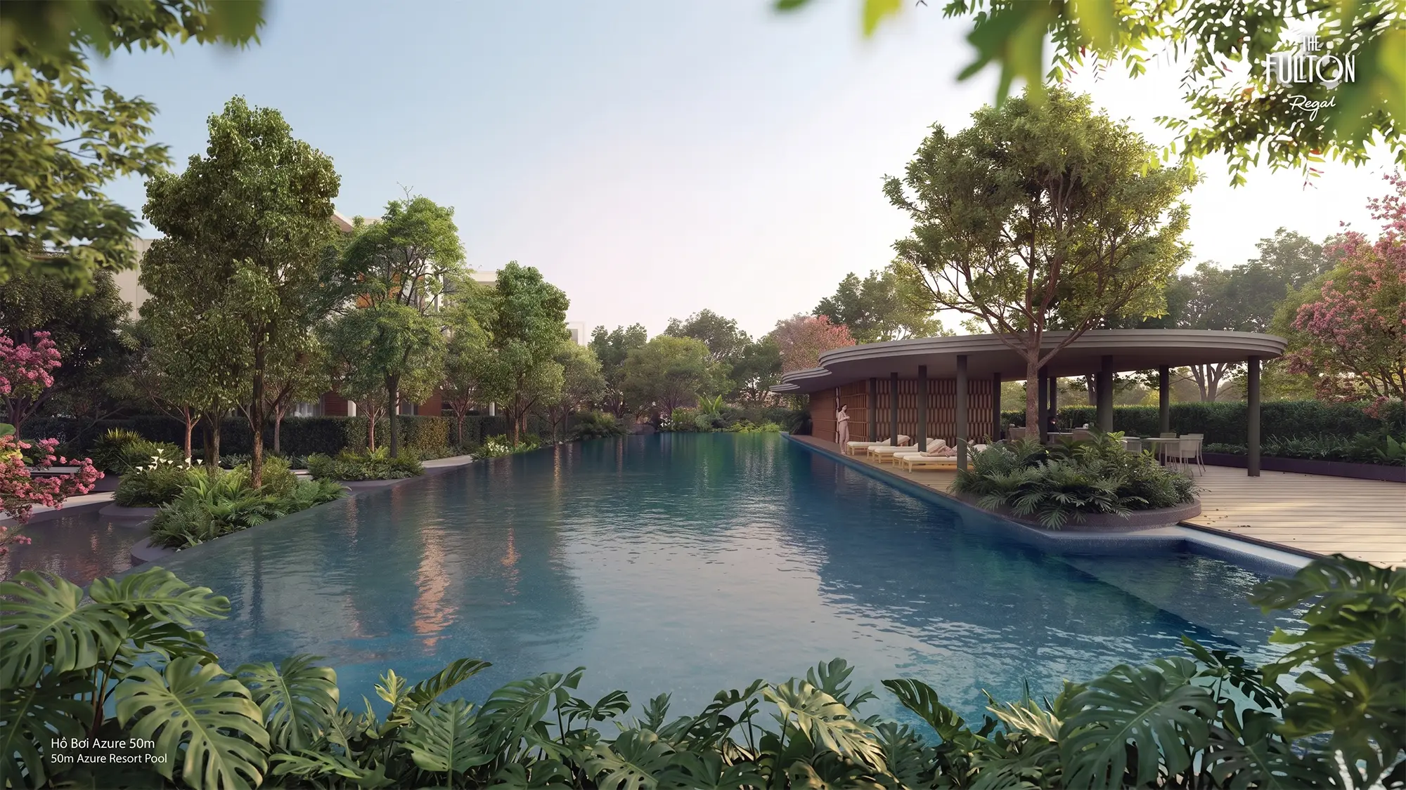 Hồ Azure và không gian thư giãn tại Azure Park.