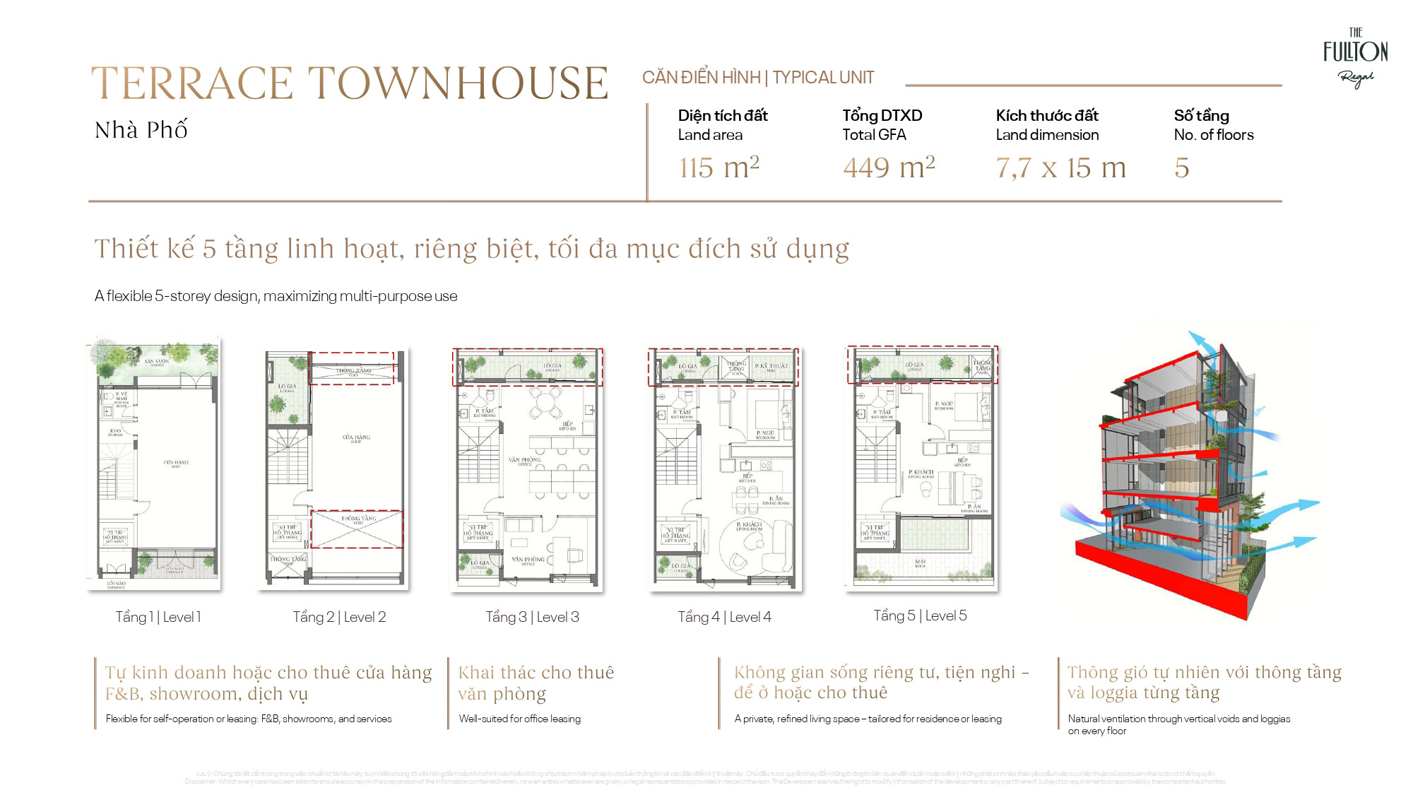 Layout thiết kế Terrace Townhouse